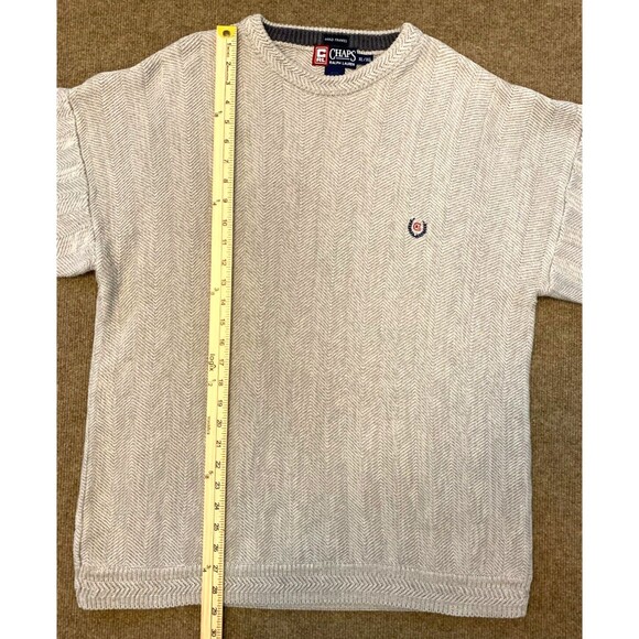 VTG Chaps Ralph Lauren Hand Framed Sweater Mens XL Herringbone Fisherman Knit - Picture 3 of 6
